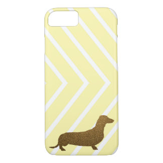 Dachshund Falskt glitter | Hundikon Gul rand