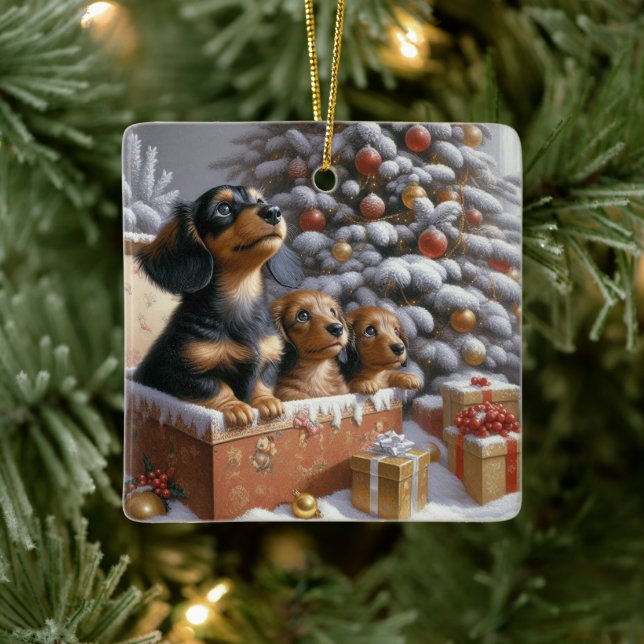 Dachshund Family Personalized Tree Ornament (Träd)