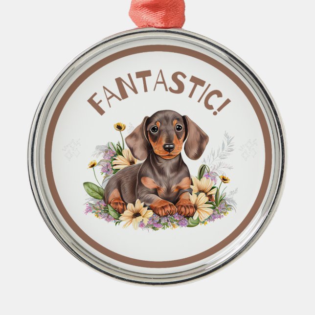 Dachshund Fantastic Julgransprydnad Metall (Framsidan)