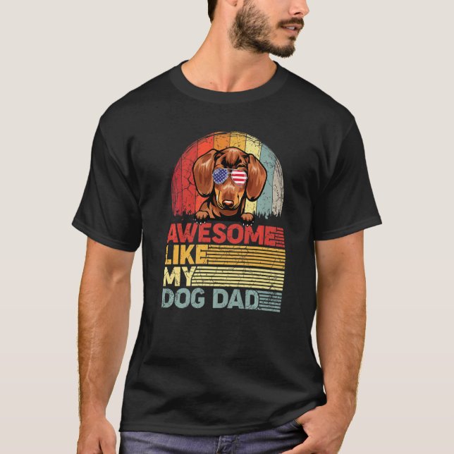 Dachshund Fantastisk som min Hund Pappa T Shirt (Framsida)
