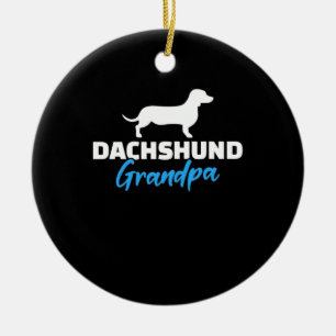 Dachshund Farfar Julgransprydnad Keramik