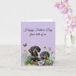 Dachshund Fars dag Card från oss båda Kort