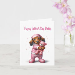 Dachshund fars dag från dotter kort