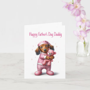 Dachshund fars dag från dotter kort