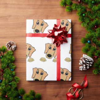 dachshund fawn och tan peeking tecknad presentpapper