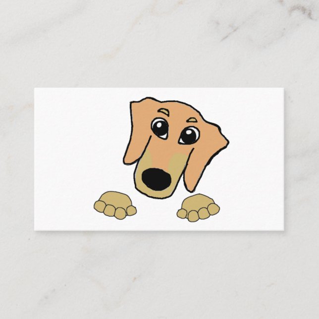 dachshund fawn och tan peeking tecknad visitkort (Framsida)