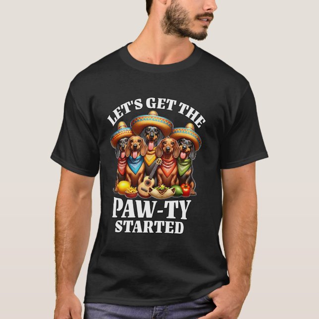 Dachshund-fest Cinco Dachshund De Mayo T Shirt (Framsida)