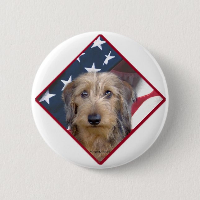 Dachshund Flagga 2 Knapp (Framsida)