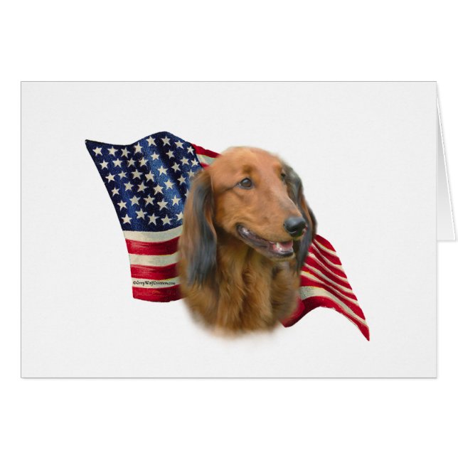 Dachshund Flagga Hälsningskort (Framsidan Horizontal)