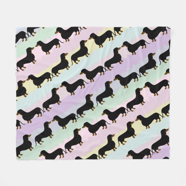 Dachshund Fleece Blanket (Framsidan (Horisontell))