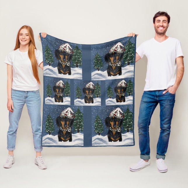 Dachshund   fleecefilt (På plats)