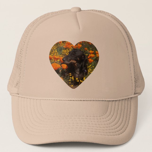 Dachshund Flowers Keps (Framsida)