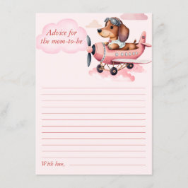 Dachshund Flygplan Baby Shower Advice for Mamma to Tilläggskort