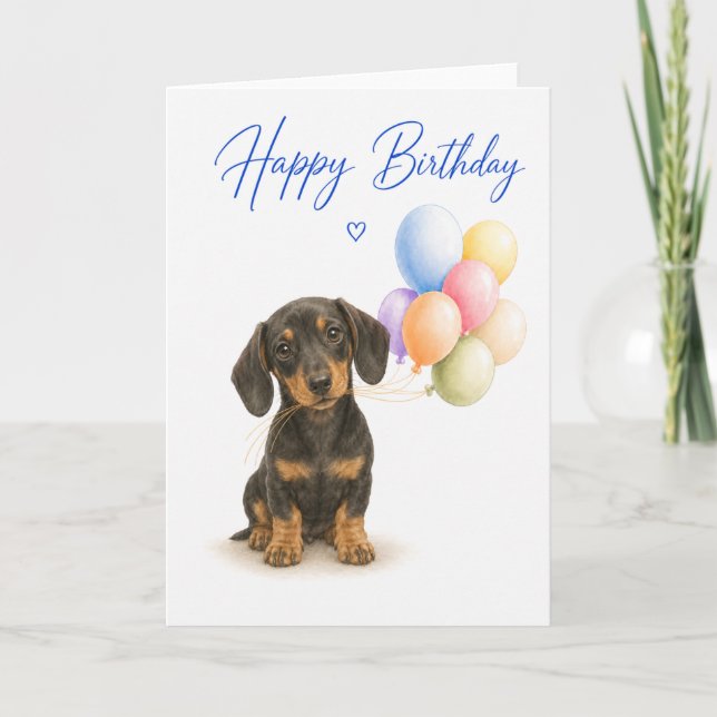 Dachshund födelsedag kort (Framsida)