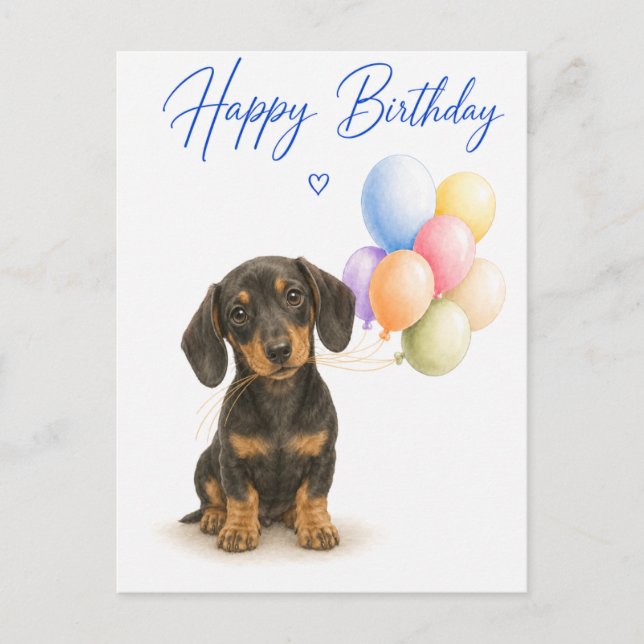 Dachshund födelsedag vykort (Framsida)