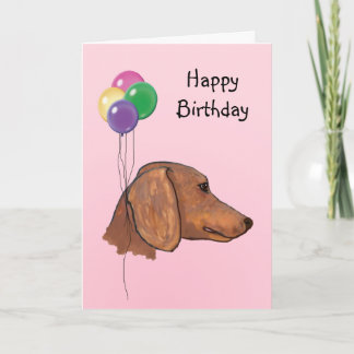 Dachshund, födelsedagsballonger kort
