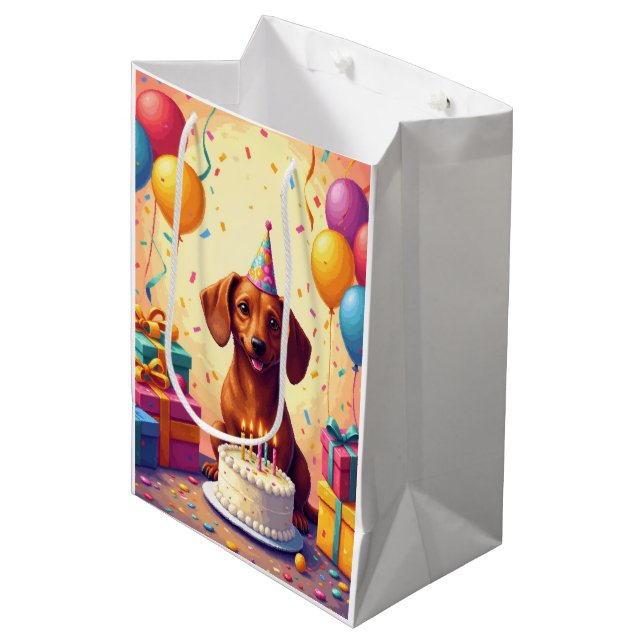 Dachshund Födelsedagsfirande (Framsidan Vinklad)