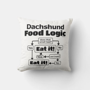 Dachshund Food Logic Kudde