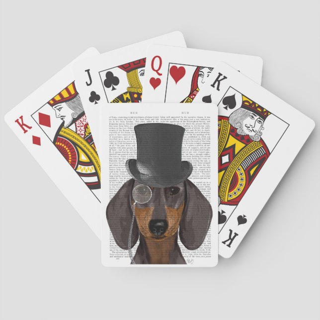 Dachshund, Formal Hound and Hat Casinokort (Baksidan)