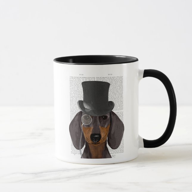 Dachshund, Formal Hound and Hat Mugg (Höger)