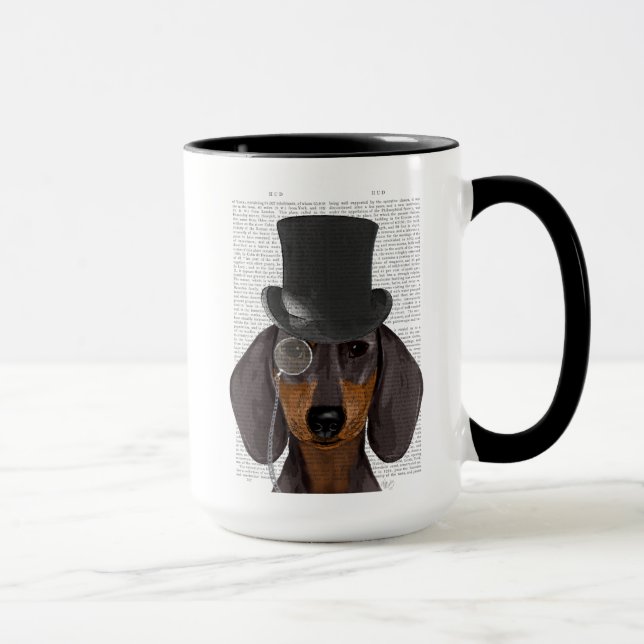 Dachshund, Formal Hound and Hat Mugg (Höger)