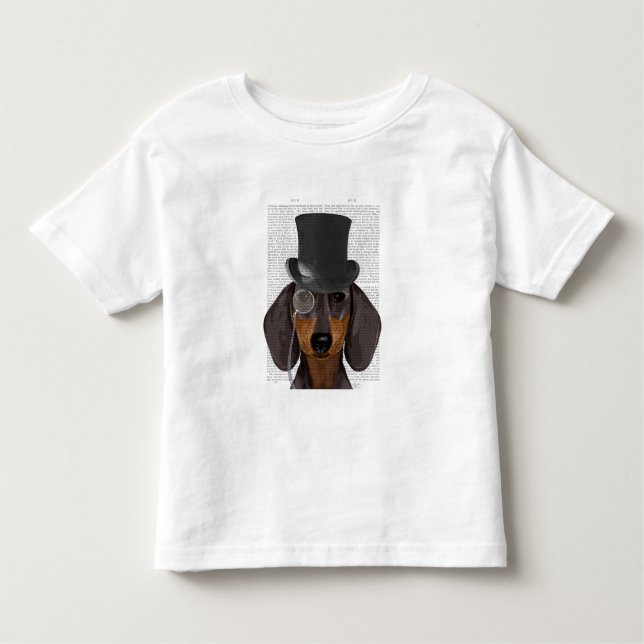 Dachshund, Formal Hound and Hat T Shirt (Framsida)