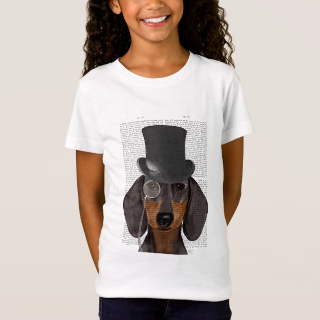 Dachshund, Formal Hound and Hat T Shirt (Framsida)