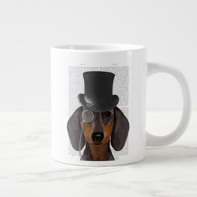 Dachshund, Formell hund och hatt Jumbo Mugg (Höger)