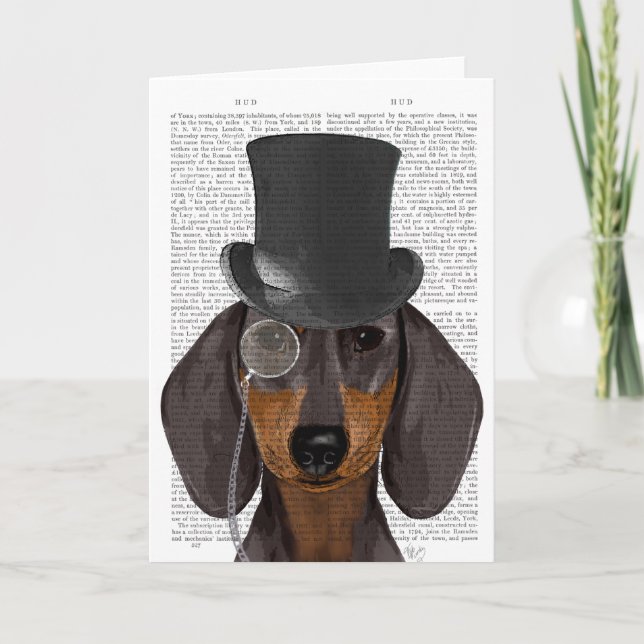 Dachshund, formell hund och hatt kort (Framsida)