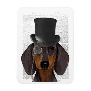 Dachshund, formell hund och hatt magnet