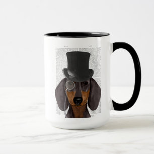 Dachshund, formell hund och hatt mugg