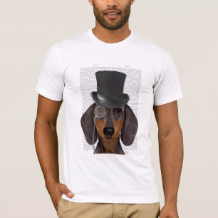 Dachshund, formell hund och hatt t shirt