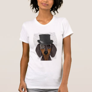 Dachshund, formell hund och hatt t shirt