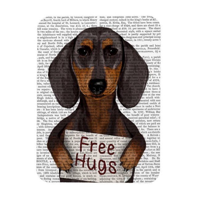 Dachshund Free Hugs Magnet (Vertikal)