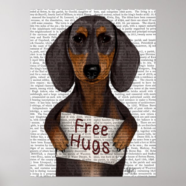 Dachshund Free Hugs Poster (Framsidan)