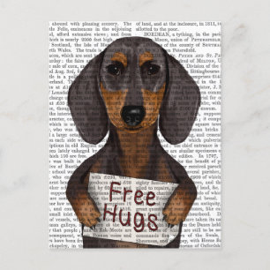 Dachshund Free Hugs Vykort