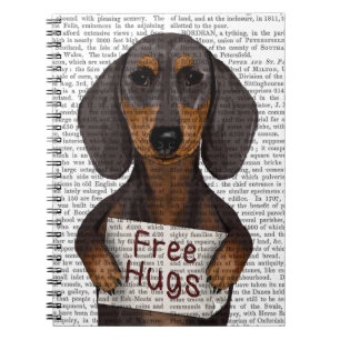Dachshund, fria häckar anteckningsbok med spiral