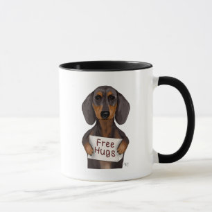 Dachshund, fria häckar mugg