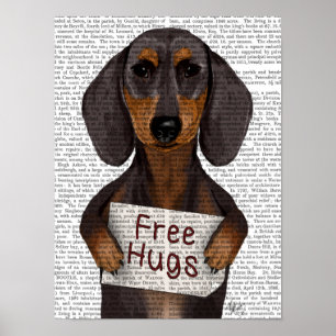 Dachshund, fria häckar poster