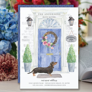 Dachshund Front Door Flytta Announement Inbjudningar