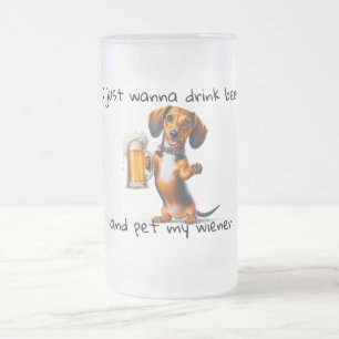 Dachshund Frostat Ölglas