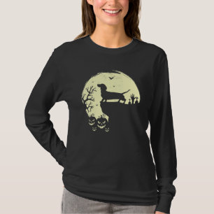Dachshund Full Moon Wiener Hund Scary Halloween Do T Shirt