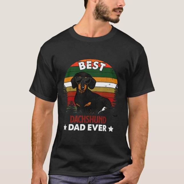 Dachshund Funny Fars dag T Shirt (Framsida)