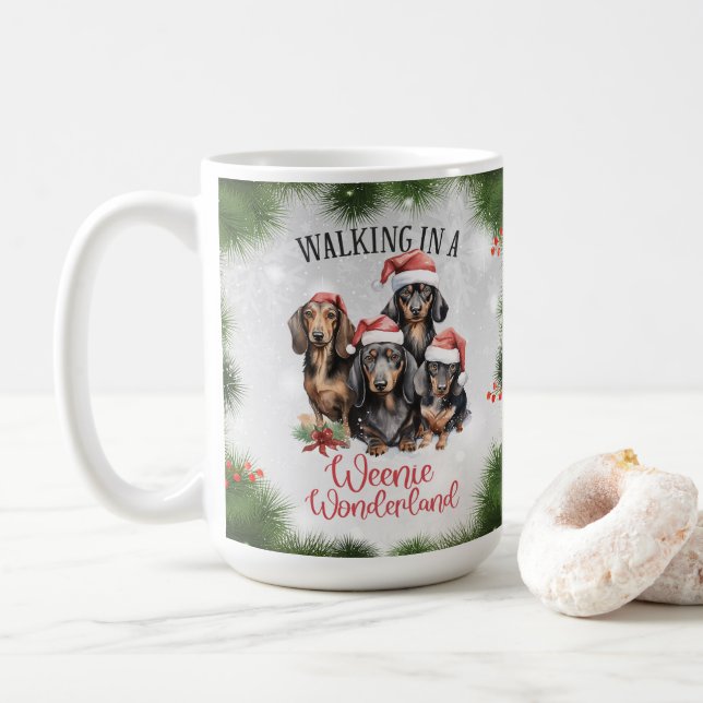Dachshund Funny jul Hund Coffee Mugg (Med munk)