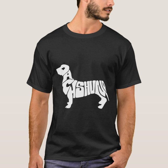Dachshund Funny Text Dog Tygraphy T Shirt  (Framsida)