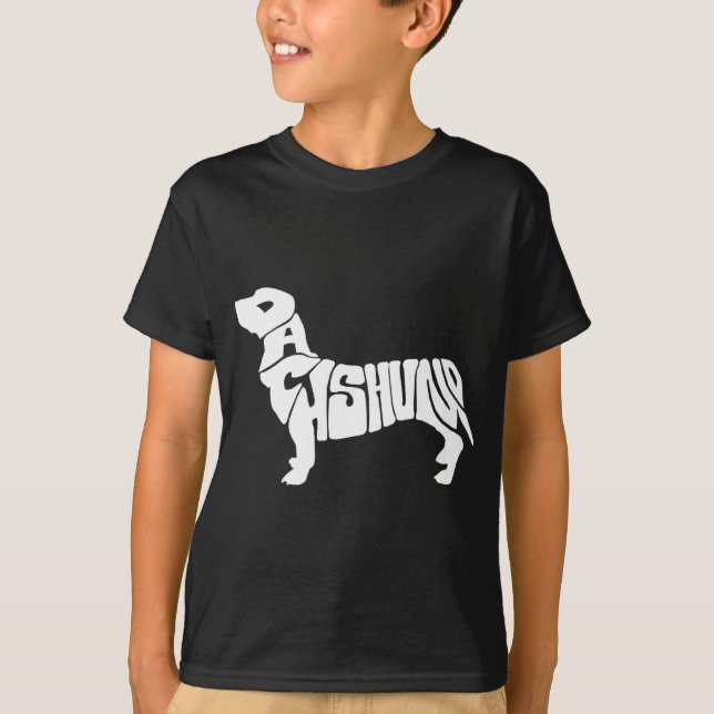 Dachshund Funny Text Dog Tygraphy T Shirt  (Framsida)