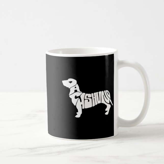 Dachshund Funny Text Dog Tygraphy T Shirt  Kaffemugg (Höger)