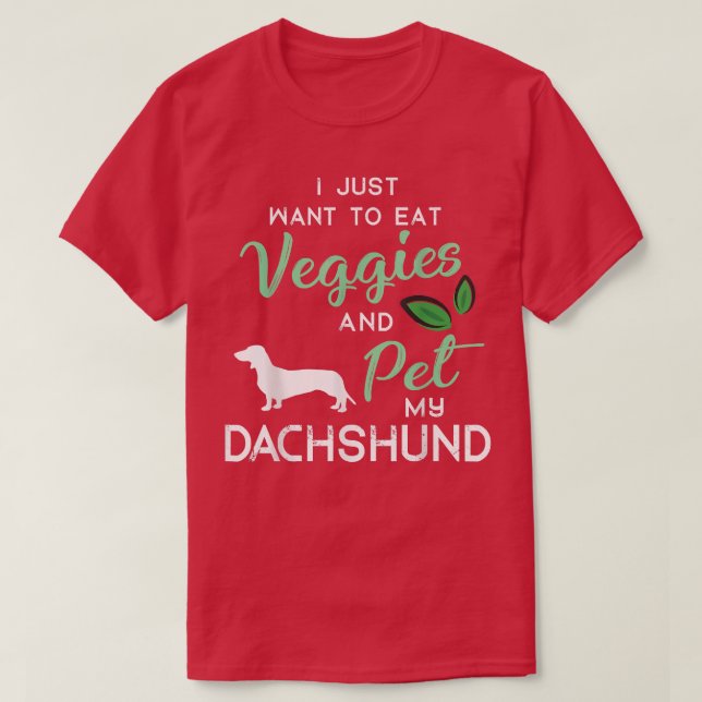 Dachshund Funny Vegan Hund älskare Owner Julafton  T Shirt (Design framsida)