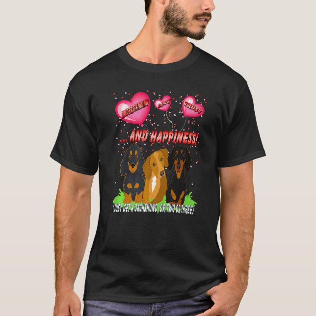 Dachshund Funny Wiener Hund Understanding Kärlek T T Shirt (Framsida)