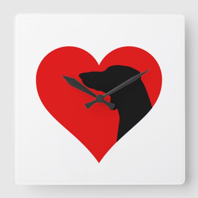 Dachshund Fyrkantig Klocka (Framsida)